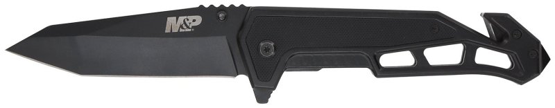 Smith & Wesson M&P Body Guard 1160826 Folding Knife, 3.99" Tanto Blade, Stainless Steel, Black Finish, Pocket Clip