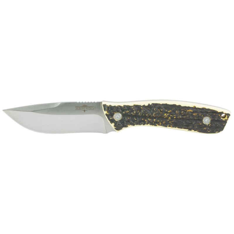 Camillus 19246 Western Crosstrail 4.25" Fixed Drop Point Plain Silver...