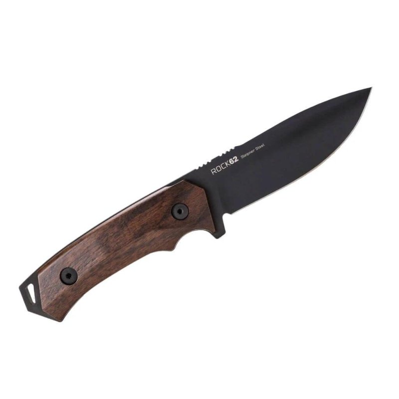 WOOX Rock 62 BU.KNF001.01 Fixed Blade Knife 4.25 In Walnut Handle