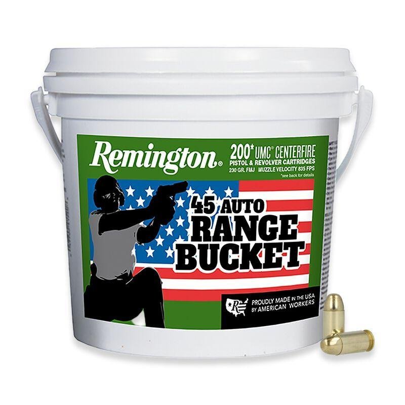 Remington Range Bucket UMC Pistol Ammo 45 ACP 230 gr. FMJ 200 rd.