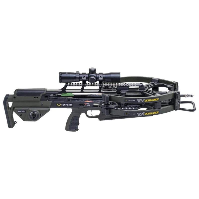 TenPoint TX Ultra 26.5 Crossbow Package ACUslide MAXX RangeMaster 100 Scope Moss Green