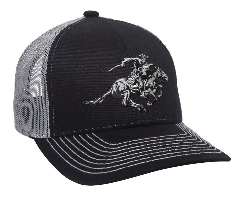 Outdoor Edge Winchester Cap WIN46B Cotton Twill Black/Light Gray OSFA