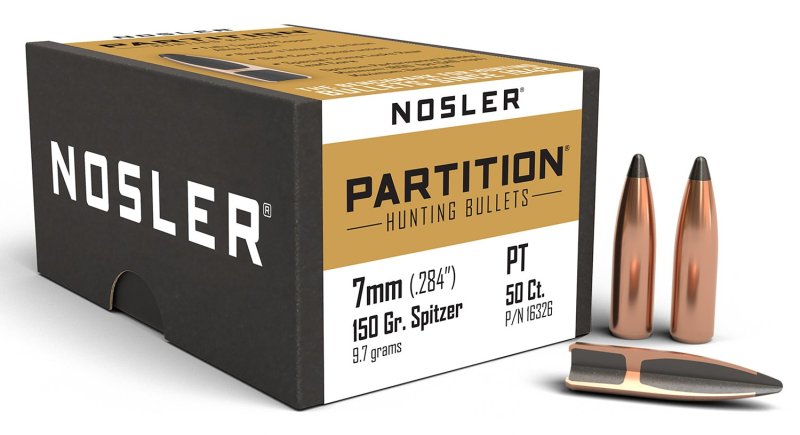 Nosler Partition 16326 7mm .284 150gr Spitzer Point 50 Pack