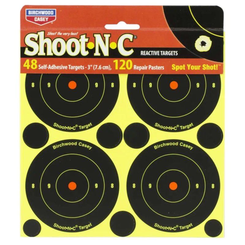 Birchwood Casey Shoot-N-C Black/Yellow Self-Adhesive 12 Targets 3"
