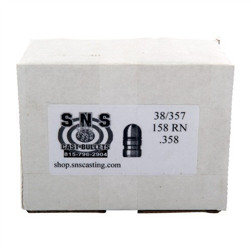 SNS Cast Bullets 38 Caliber 158Gr Lead Round Nose 500 Box