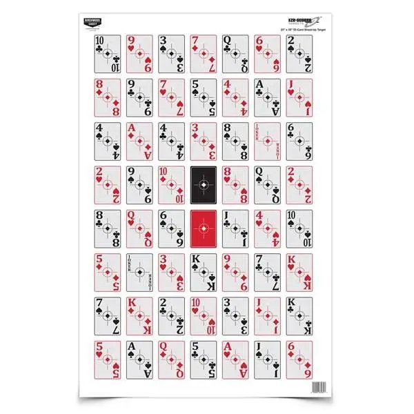 Birchwood Casey EZE-Scorer 52-Card Shoot-Up Paper Target 23" x 35" 100 Pack