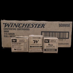 Winchester Service Grade Target & Practice 9mm, 115gr FMJ, 1000rd Case