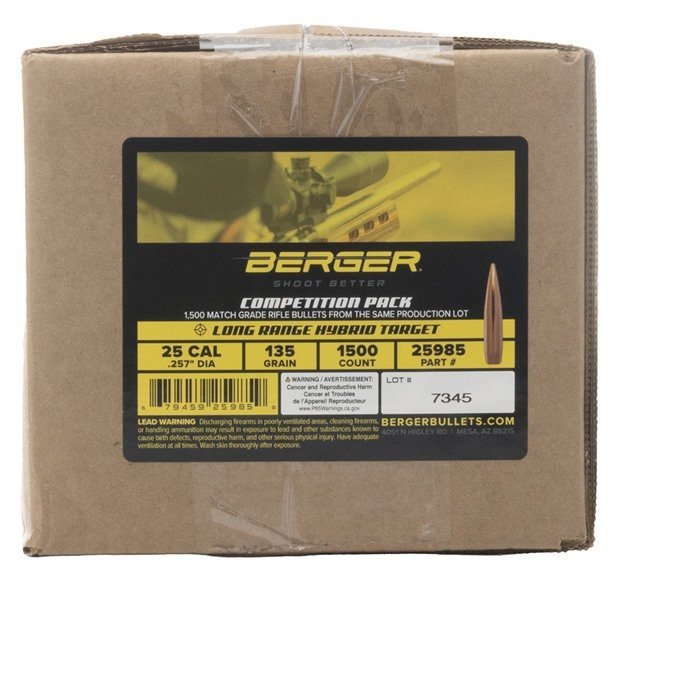 Berger 25 Cal 135Gr Hybrid Target Match Grade 1500 Box