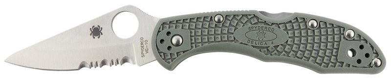 Spyderco C11PSFG Delica 4 2.88" Part Serrated VG-10 Blade Foliage Green