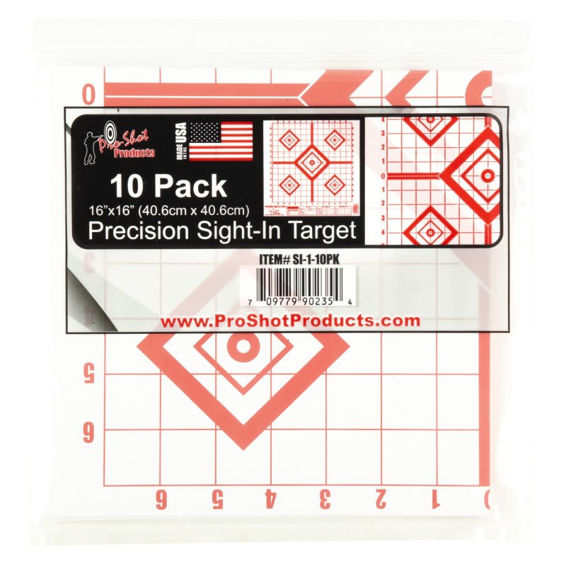 Pro-Shot SI-1-10PK 16 In Red Diamond Sight-In Targets 10-Pack