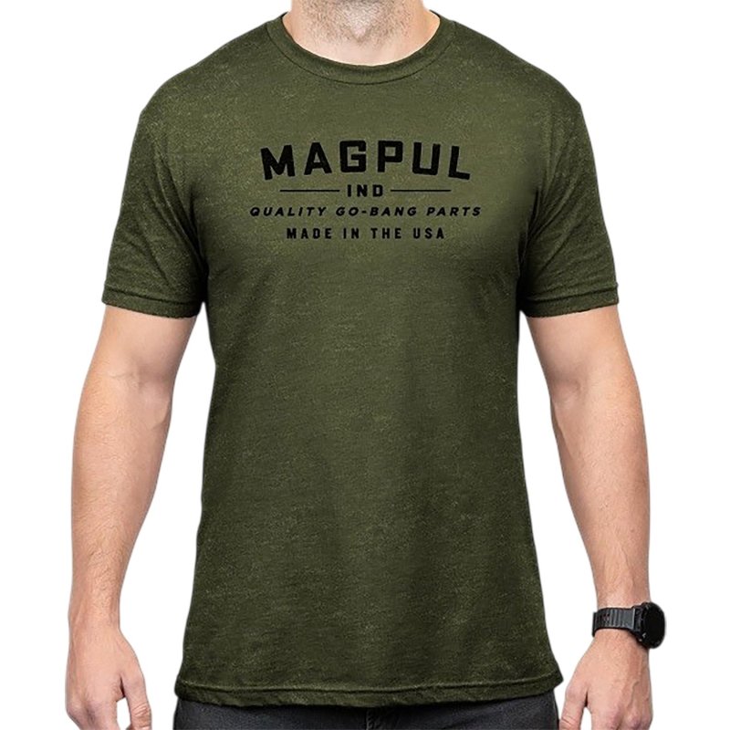 Magpul MAG1112-317-S Go Bang Parts CVC T-Shirt Small Olive Drab Heather