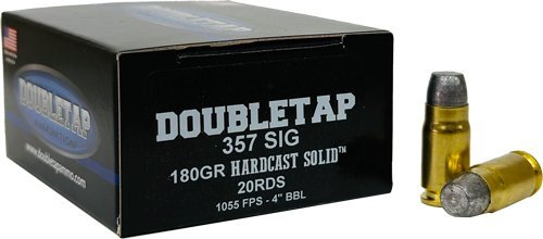 DoubleTap Ammunition Hardcast 357 SIG 180 Grain 20 Rounds 357S180HC