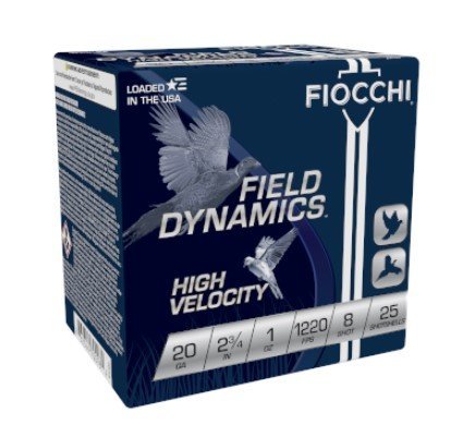 Fiocchi 20HV8 Field Dynamics 20 Gauge 2.75In High Velocity