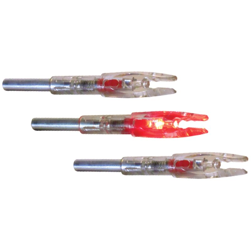 GWS Red Lighted Nocks 3-Pack 28 Grains String Activation Waterproof