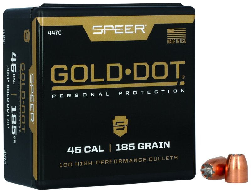 Speer 4470 Gold Dot Personal Protection 45 Cal .451 185 gr Hollow Point (HP)