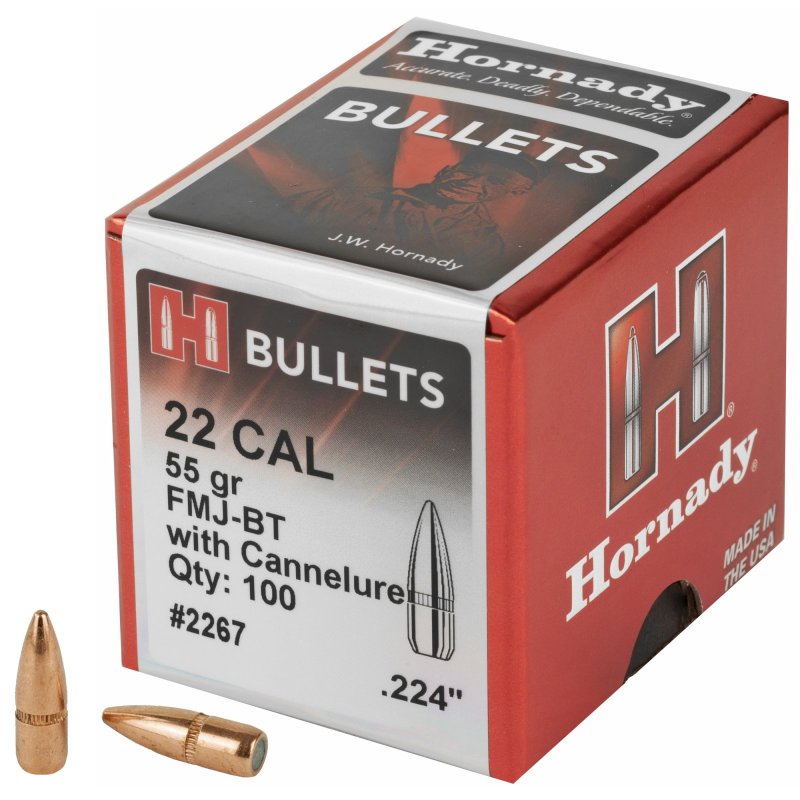 Hornady 2267 .224 55 gr FMJ-BT 100 ct