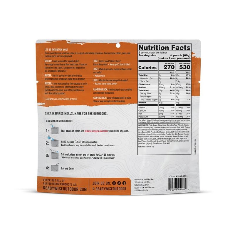 Readywise Chili Mac with Beef Single Pack