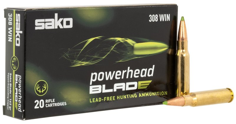 Sako JASPHB308W162B PowerHead Blade .308 Win 162gr Lead-Free Ammo 20rd