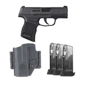 Sig Sauer P365-9-BXR3P-MS TACPAC 3.1 Barrel X-RAY 3 Sights, Optics Cut, w/ Manual Safety 9mm + Holster + (3) 12 Round Mags