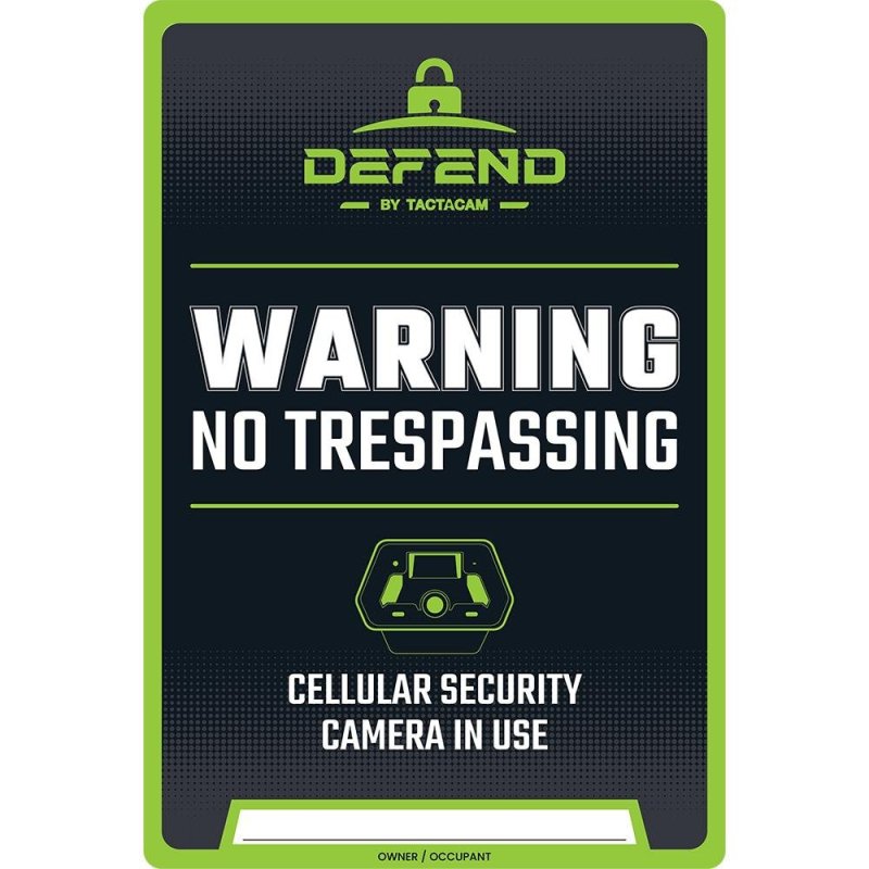 Tactacam Defend No Tresspassing Sign 3/ct