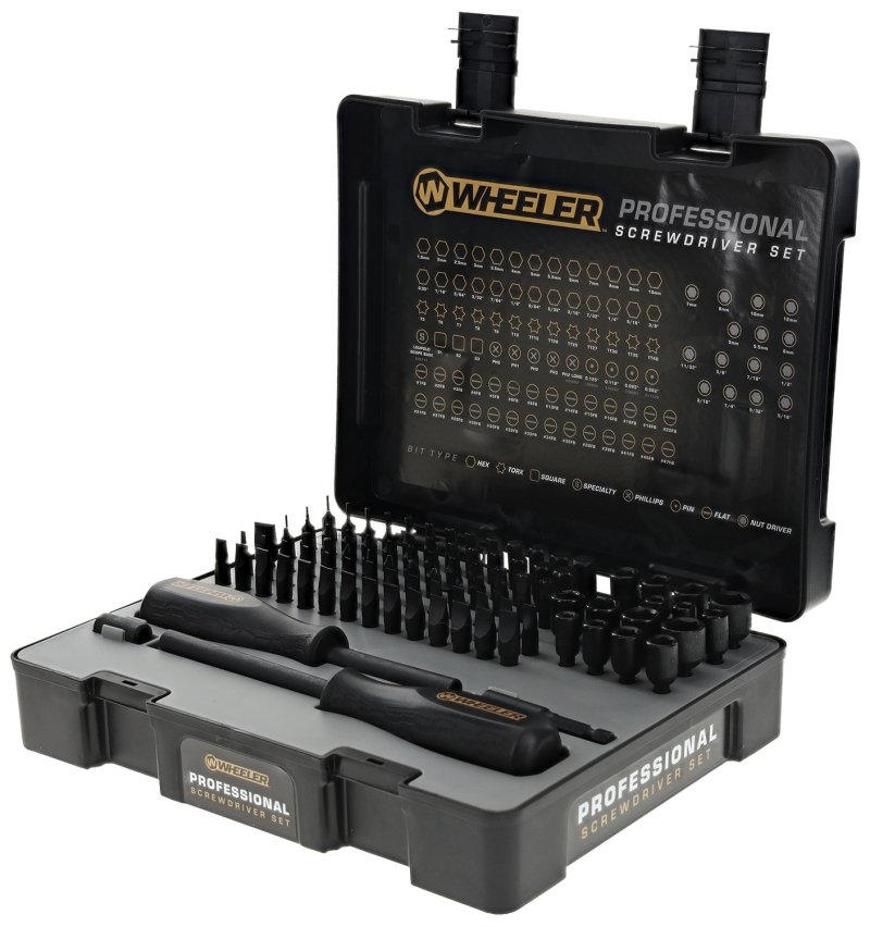 Wheeler 4001003 Screwdriver Set 100 Pieces Black Rubber Handles