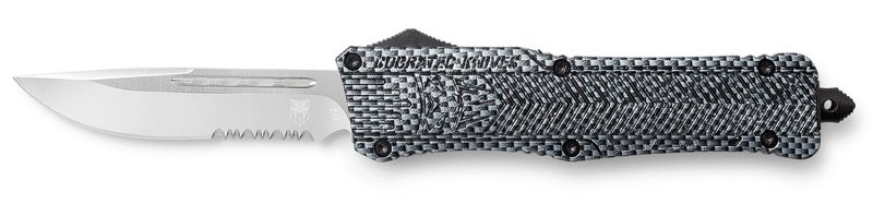 CobraTec Knives CTK-1 Large LCFCTK1LDS OTF 3.75 In D2 Carbon Fiber Handle