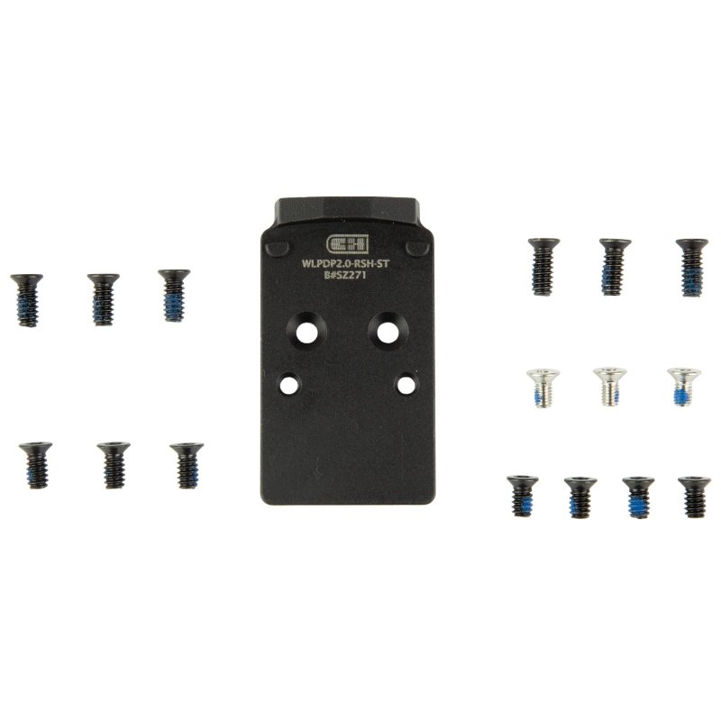 C&H Precision WLPDP2-0-RSH-ST Optic Mount Plate Walther PDP 2.0 Black