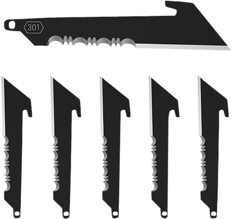 Outdoor Edge Utility Replacement Blades Serrated Black 3 in. 6 pk.
