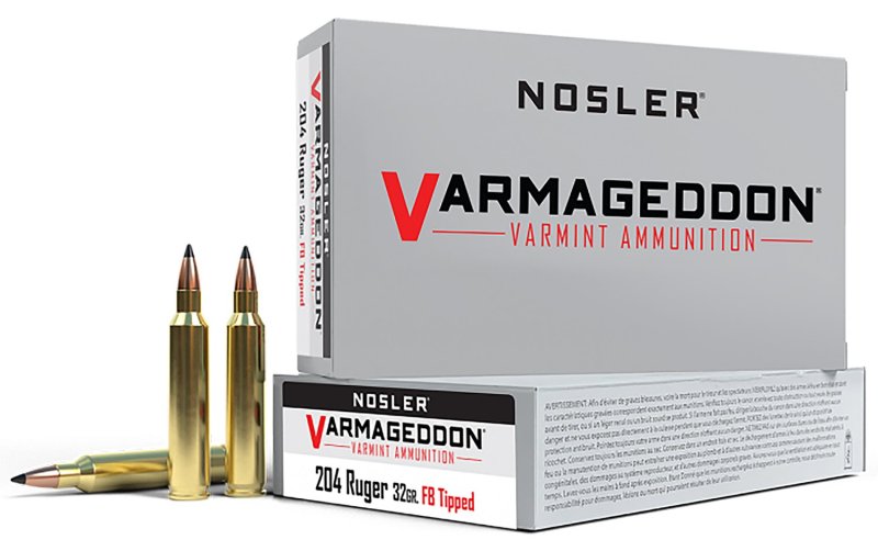 Nosler Varmageddon 204 Ruger 32 Grain Flat Base Tipped 20 Rounds