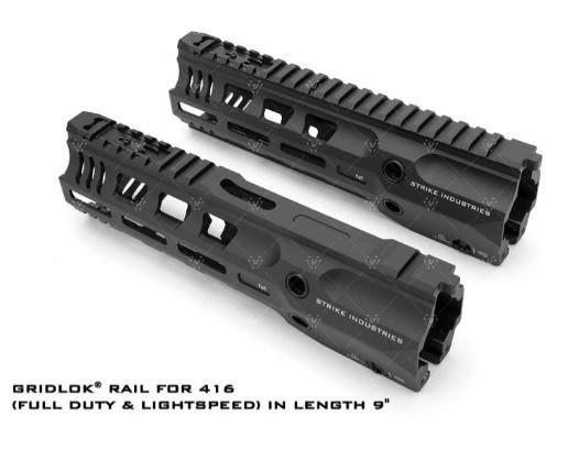 Strike Industries GRIDLOK416L9 9 In M-LOK Rail Quick Detach Black