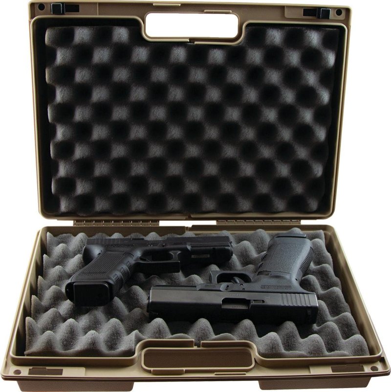 Berry's Double Pistol Case (Tan) L: 15 W: 10 H: 4