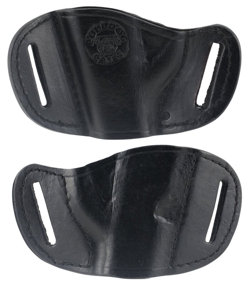 Bulldog MLBS Molded OWB Black Leather Belt Slide Holster Right Hand