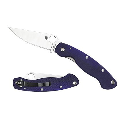Spyderco C36GPDBL Military 4" Folding Knife, CPM-S110V, Dark Blue G-10
