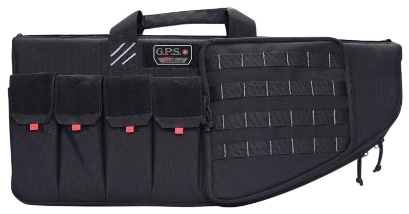 GPS Tactical AR 30In Black Rifle Case w/ External Handgun Case