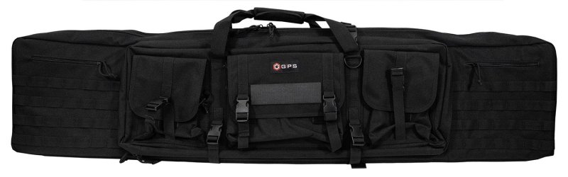 GPS GPS-DRC55 Double Rifle Case Black 600D Polyester 2 Pistol Compartments