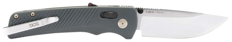 SOG SOG11181141 Flash AT 3.45" Folding Knife Cryo D2 Steel Urban Grey