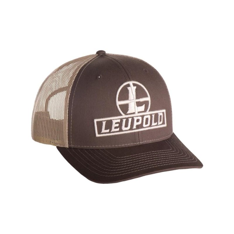 Leupold 180424 Trucker Hat Brown/Khaki Semi-Structured