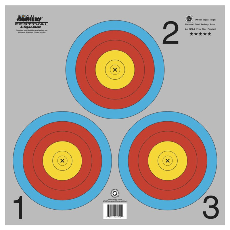 Maple Leaf TA3X40G NFAA Vegas 3-Spot Target Face 100pk, 17"x17" Gray