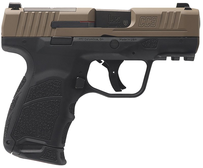 HK CC9 9mm 3.32 In 10+1 FDE Optic-Ready Night Sights