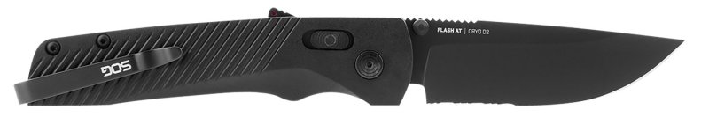 SOG 11-18-02-41 Flash AT Blackout Part-Serrated 3.45" Folding Knife