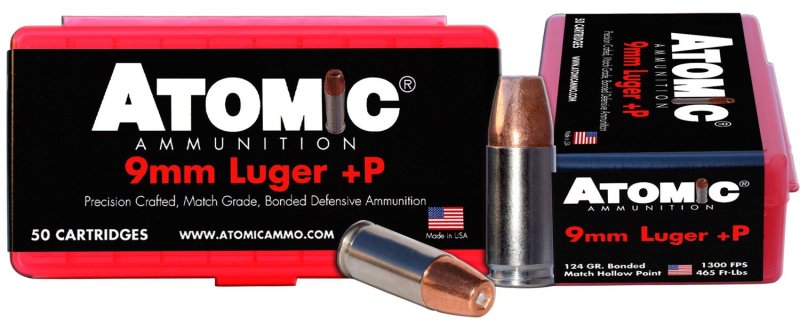 Atomic Ammunition 00409 Pistol Precision Craft 9mmLuger +P 124gr Bonded...