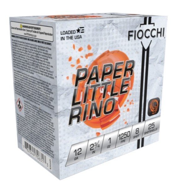 Fiocchi 12FPTX8 12 Gauge 2.75" 1oz 8 Shot Paper Shotgun Shells 25/Box
