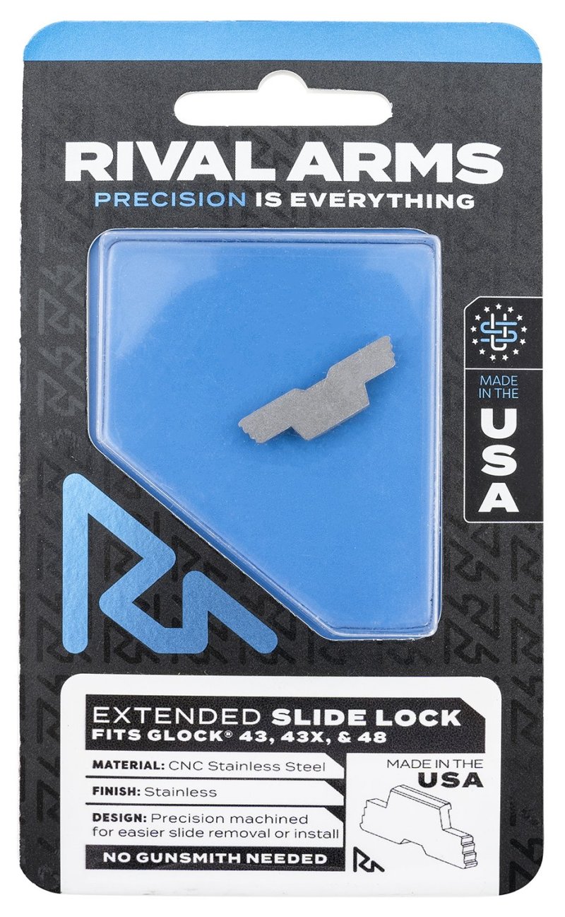Rival Arms RARA80G003D Extended Slide Lock Stainless for Glock 43/43X/48