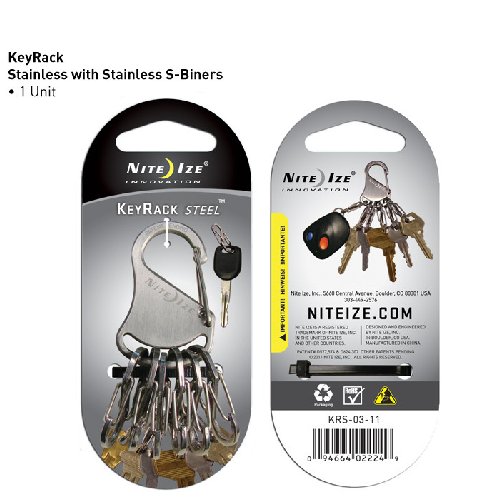 Nite-Ize KeyRack Steel S-Biner Stainless Key Organizer Compact