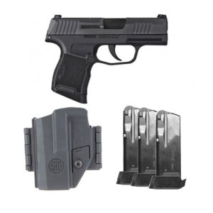 Sig Sauer P365-9-BXR3P-TACPAC 3.1 Barrel, X-RAY 3 Sights, Optics Cut, 9mm + Holster + (3) 12 Round Mags