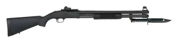 Mossberg 50771 590A1 Tactical SPX 12 Gauge 3" 8+1 20" Parkerized Heavy-Walled Barrel Black Rec with Ghost Ring Rear Sight Black Synthetic Stock Right Hand Includes Bayonet Lug