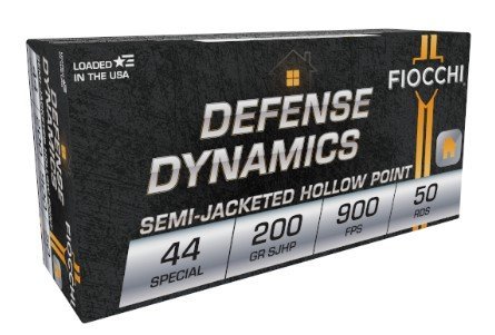 Fiocchi 44SA500 Defense Dynamics 44S&WSpl 200gr Semi Jacketed Hollow...