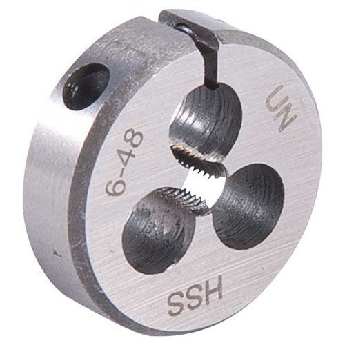 Brownells Round Wire Gauge Carbon Die 13/16 Diameter 6-48 Thread