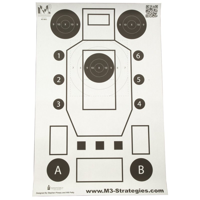 M3 Strategies M3-MK3-100 Multi-Purpose V3 Training Target, 23"x35", 100/Box