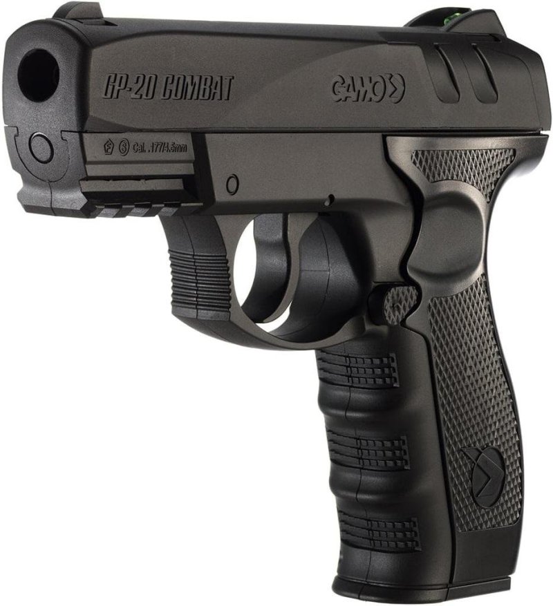 Gamo GP-20Combat .177 BB Pistol Clampack 400 Feet Per Sec 6.5" Bk 20Rd